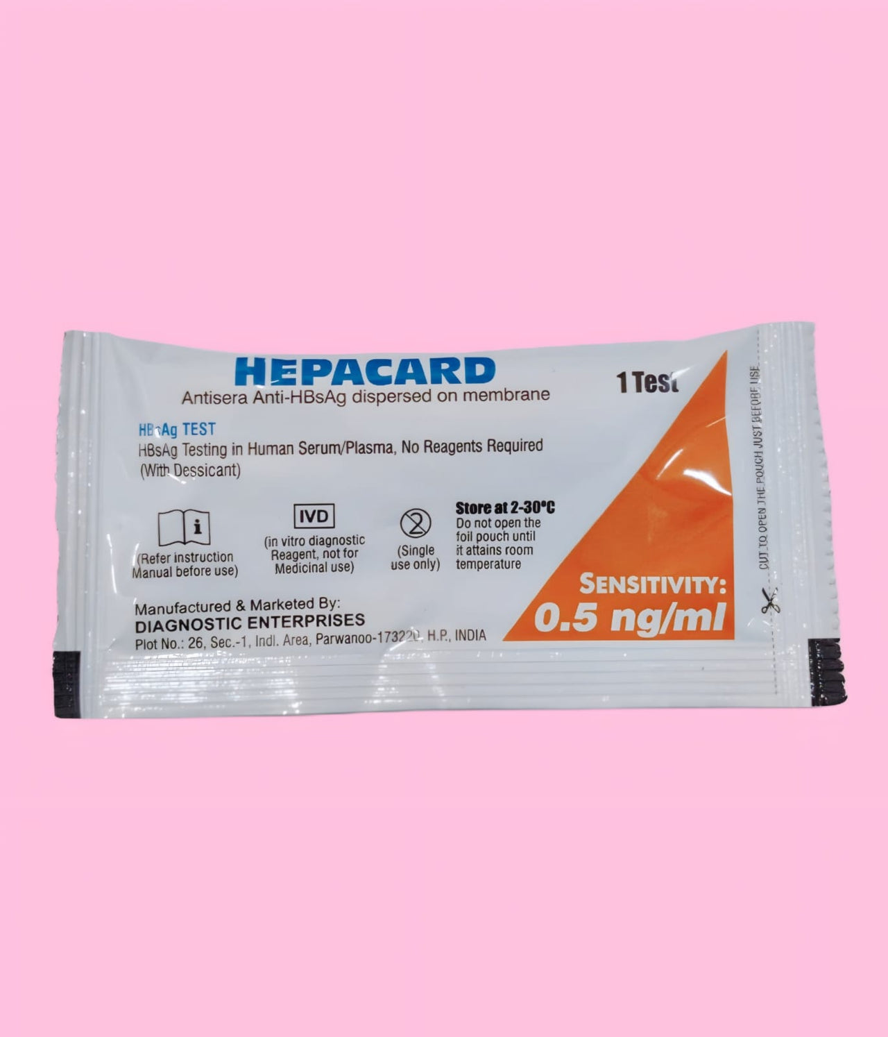 Hepacard HBsAg Rapid Test (Box of Test Kit 100 ) - J.Mitra