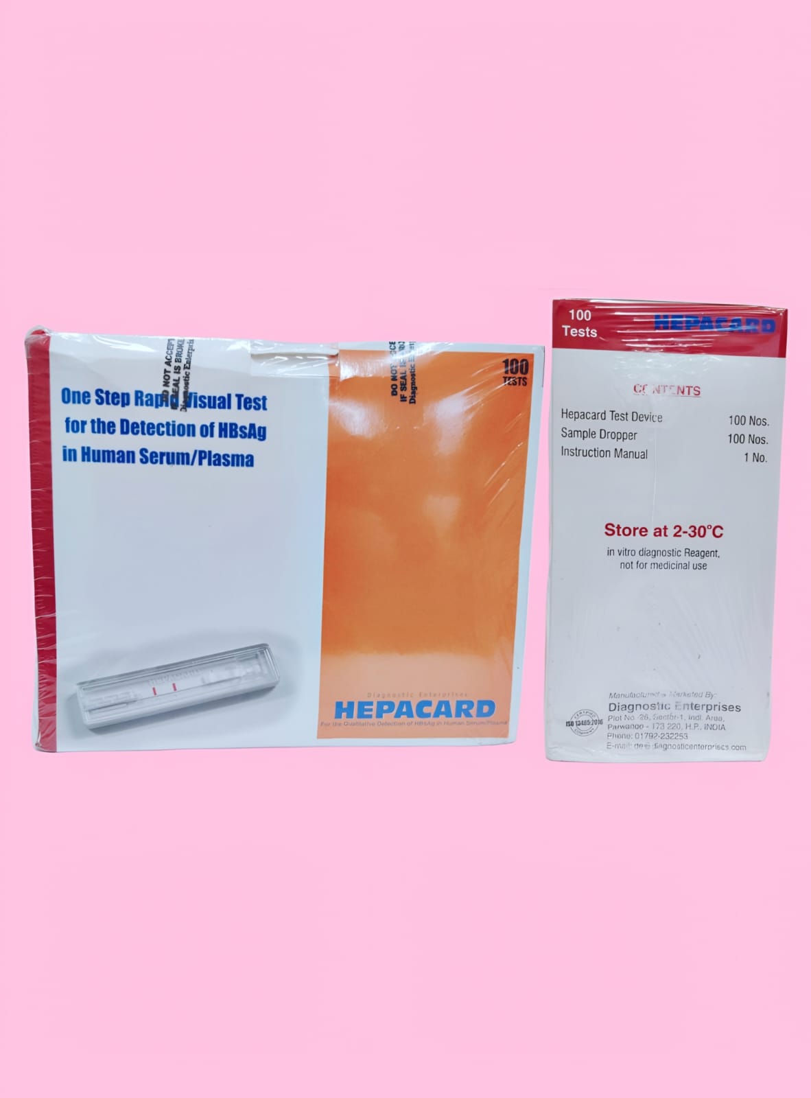 Hepacard HBsAg Rapid Test (Box of Test Kit 100 ) - J.Mitra